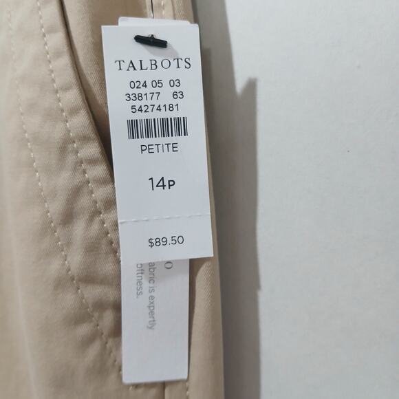 Talbots Pants Womens Size 14P NWT Supersoft Khaki Chino Ankle Relaxed - Picture 4 of 13